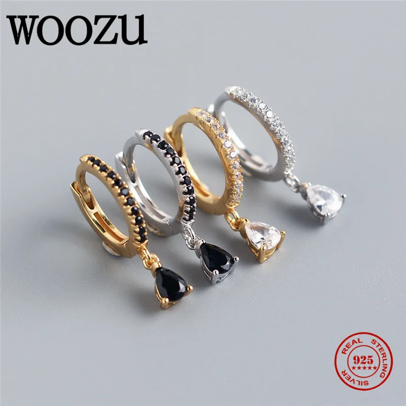 WOOZU Модный Роскошный Натуральная 925 Стерлинговое Серебро циркон Классический