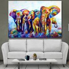 RELIABLI художественные Красочные абстрактные Слоны детские плавки любовь животные картины для гостиной декоративные картины на холсте без рамки