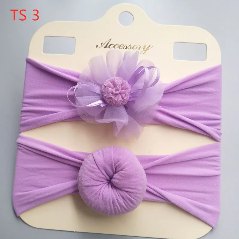 2pcs/Set Baby Headband Girls Flower Bud Dots Knot Bowknot Hairband Turban Baby Hair Accessories For Children Girl Hairband
