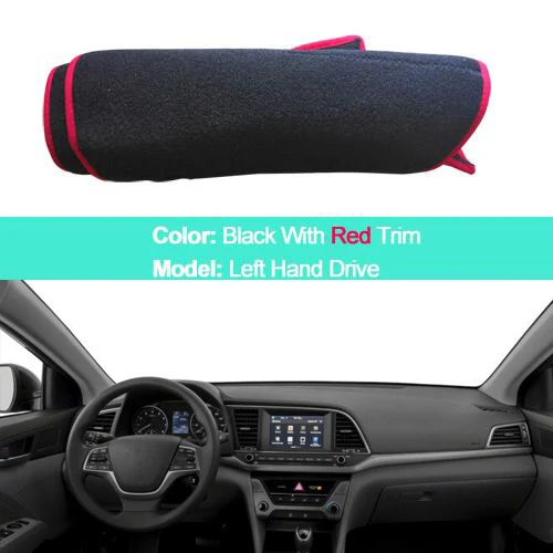 2 Layers Car Dashboard Cover Carpet Cape Dash Mat Dashboard Anti-UV For Hyundai Elantra Avante LHD RHD - Название цвета: Красный