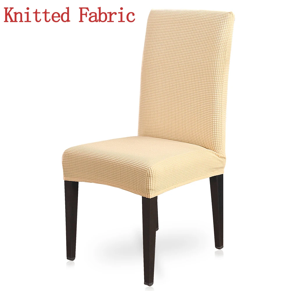 Beige Yellow 45x60cm 1/2/4/6 шт.; утепленная одежда для детей; вязаный чехол на кресло стрейч спандекс однотонный Цвет съемные чехлы на стулья для Обеденная вечеринка, Свадебный банкет - Цвет: Beige Yellow 45x60cm