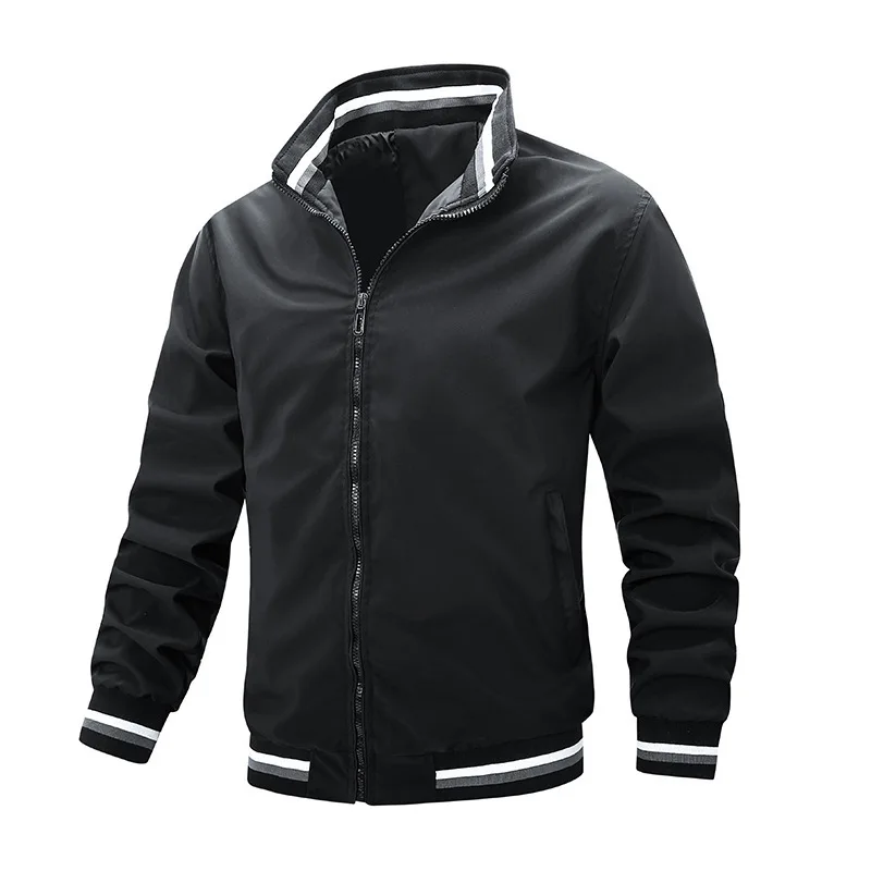 2022 Korean Version of The Spring and Autumn New Men's Casual Sports Jacket Pure Color Versatile Jacket Men's Baseball Uniform black bomber jacket Jackets