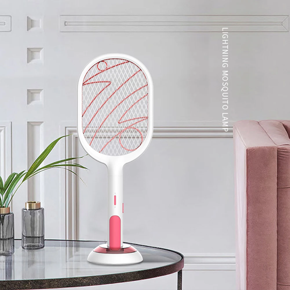 Electric Mosquito Swatter 2 Modes 1200mAh USB Rechargeable Home Fly Bug Zapper Racket Inserts Killer Pest Control Products