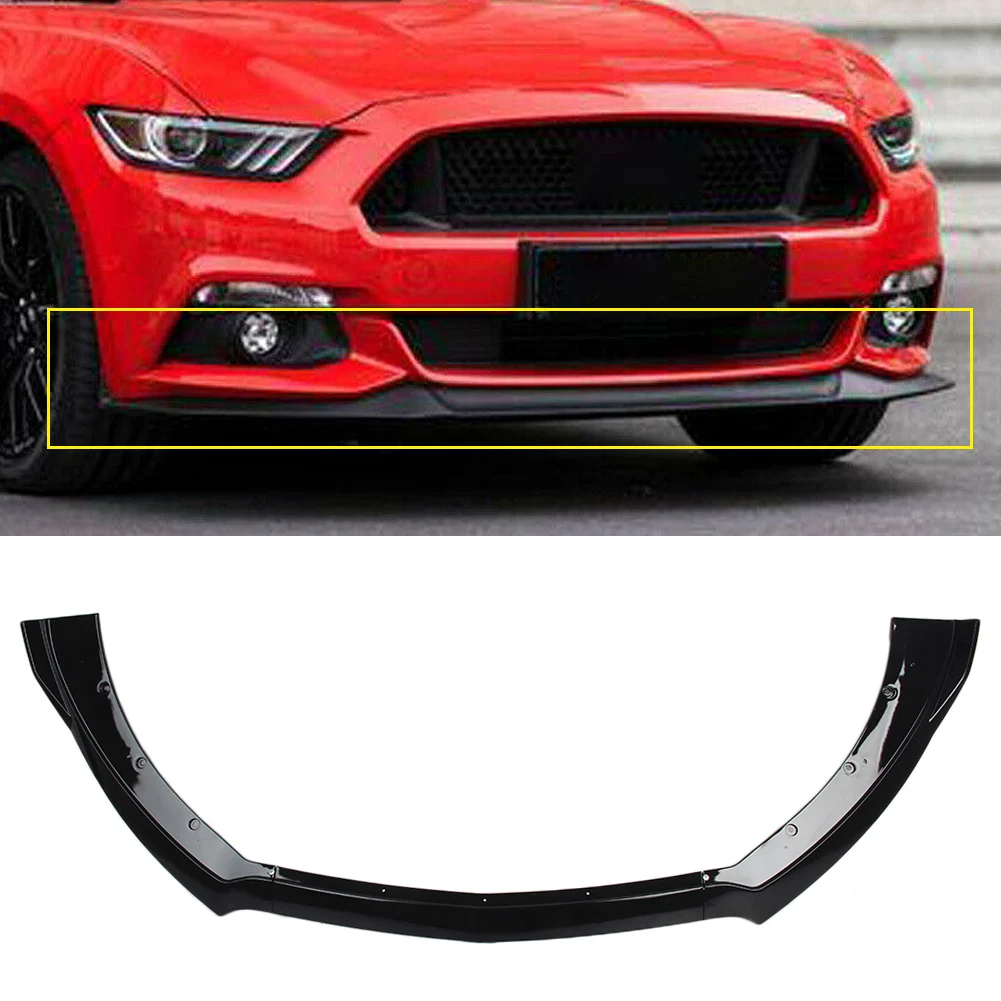 3Pcs/Set Front Bumper Spoiler Wing Lip Splitter Trims For 2015 2016 2017 Ford Mustang Good Quality ABS Plastic Car Accessories | Автомобили