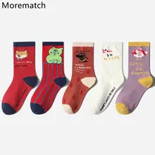 Morematch/Новинка года; Хлопковые женские носки; сезон осень-зима; модные носки с героями мультфильмов; забавные теплые носки средней длины; размеры 5,5-9,5