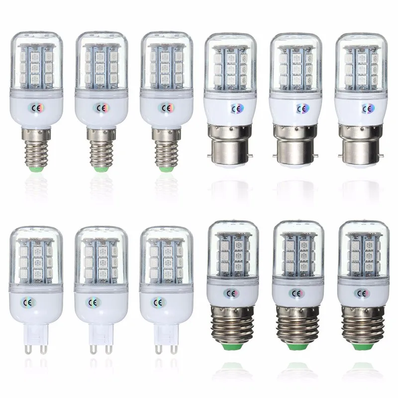E27 E14 G9 B22 2,5 W незатемненная светодиодная лампочка-Кукуруза Лампа AC 220V TM красный зеленый синий 110V