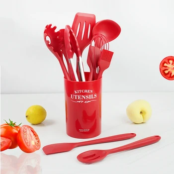 

Silicone Kitchenware Cooking Utensils Set Heat Resistant Kitchen Non-Stick Cooking Utensils Baking Tools