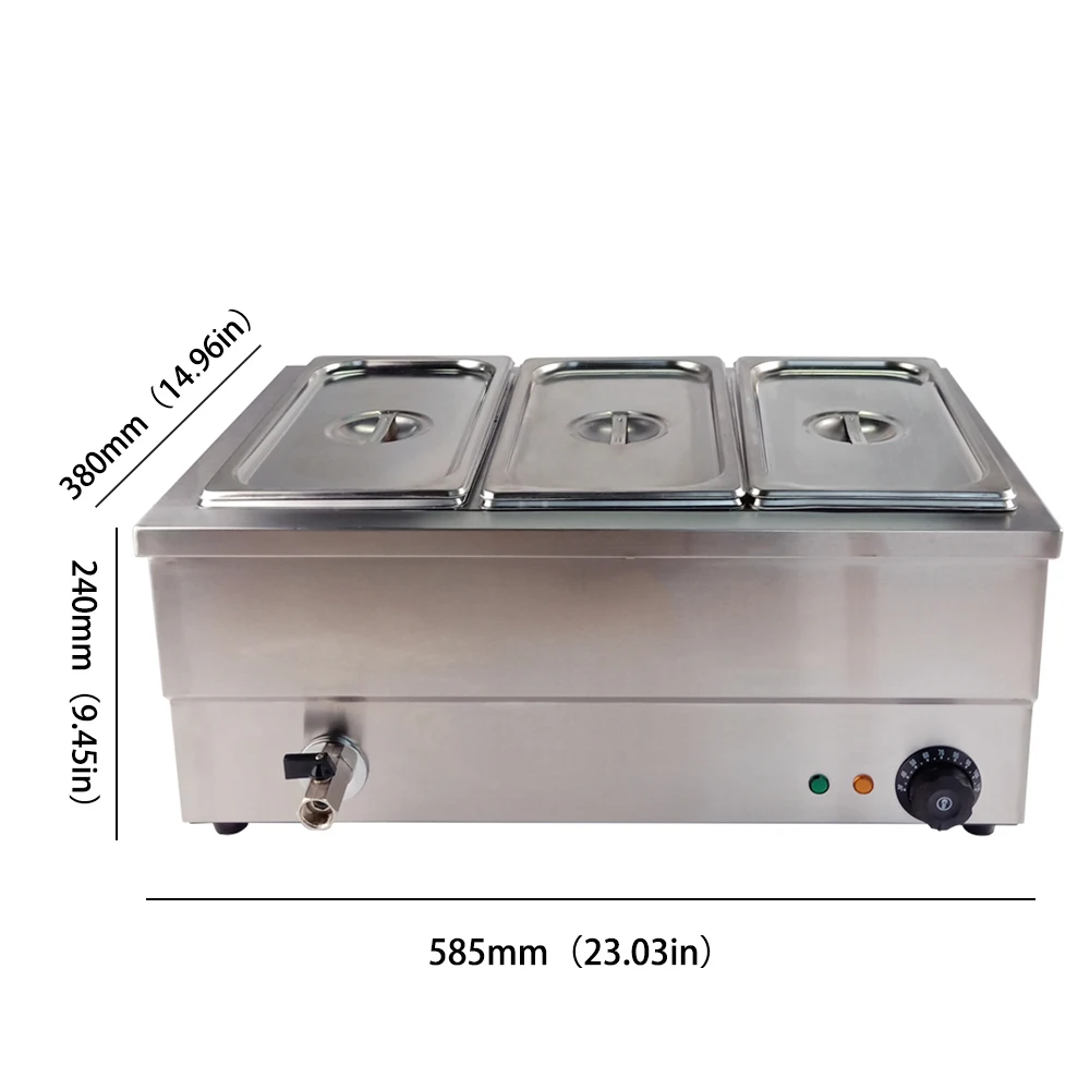 

Hot sale Dulong Electric 3 Pots Bain Marie Food Warmer Machine With Low Price