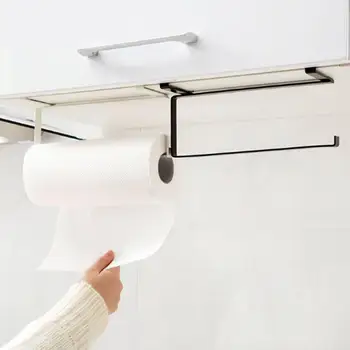 

Kitchen Toilet Paper Holder Tissue Holder Free Punch Kitchen plastic wrap rack Towel Rack Multifunction Storage organized Rack