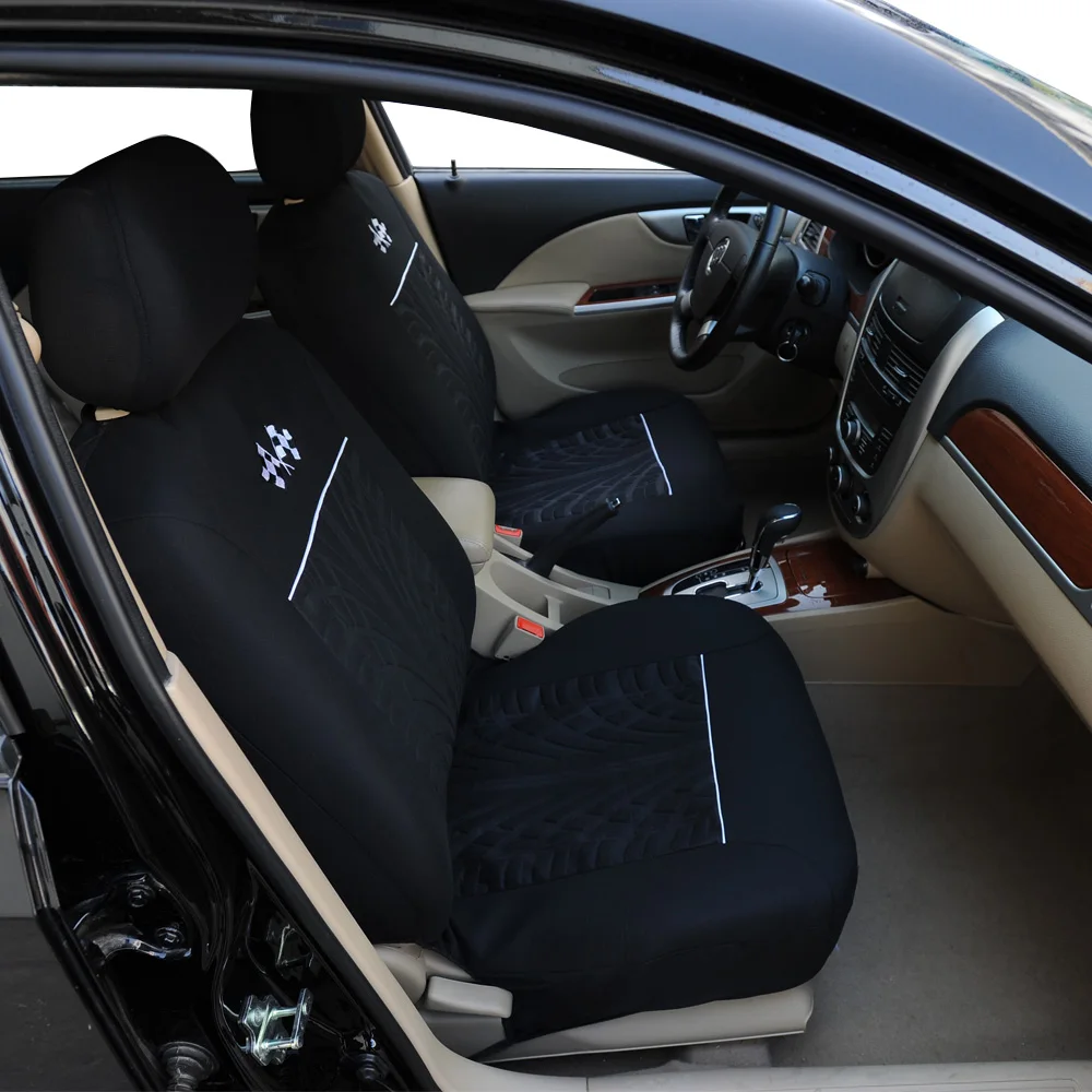 Baratos AUTOYOUTH Sports fundas para asientos de coche ajuste Universal la mayoría de los asientos de vehículos de marca Protector de asiento de coche accesorios interiores funda de asiento negro