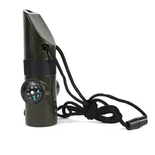 Открытый профессиональный Qihe Многофункциональный выживания рот свисток SOS аварийное спасение с компасом термометр высокая частота Whi