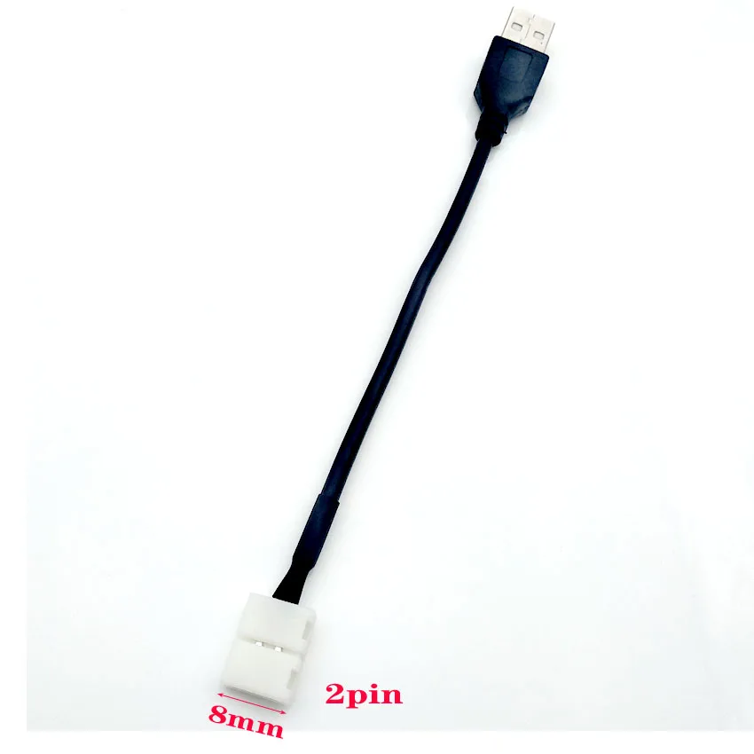 PATIKIL Cavo Connettore Per Striscia LED, 10pz USB A 2 Pin Adattatore Rapido Senz