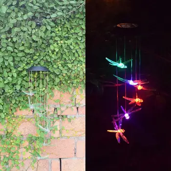 

15*15*17cm Sea Urchin Wind Chimes Light Led Solar Light String Lamp Hanging Lamp Wind Hanging Solar Home Garden Chime Light T4J6