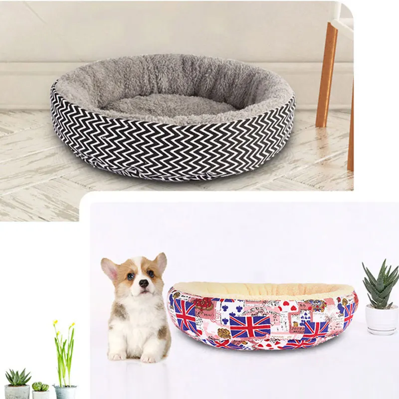 

Soft Plush Winter Dog Bed Round Pet Cat Bed Warm Fluffy Dog Basket Puppy Cushion Chihuahua Teddy For Small Medium Dog Cats Mats