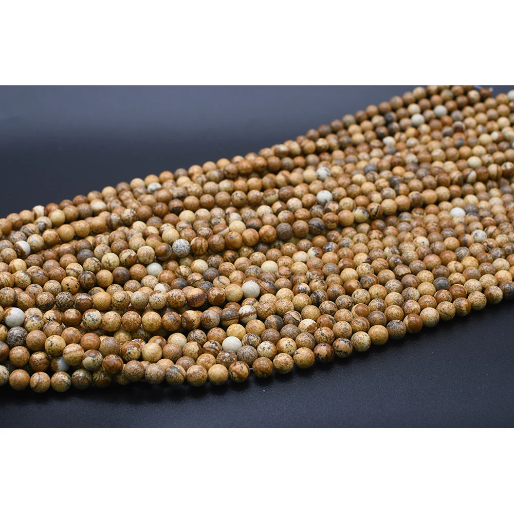 8mm AA Natural Smooth Dark Yolk stone round  Stone Beads For DIY necklace bracelet jewelry making 15 