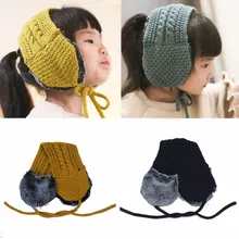 Inverno bonito quente menina menino bebê ao ar livre macio grosso pele malha lavável earmuffs