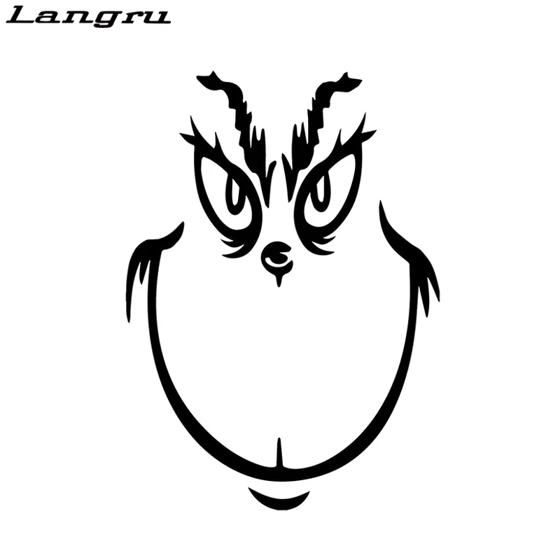 Langru 15*10 7 см Grinch Face Smile декоративные наклейки s на автомобильные окна