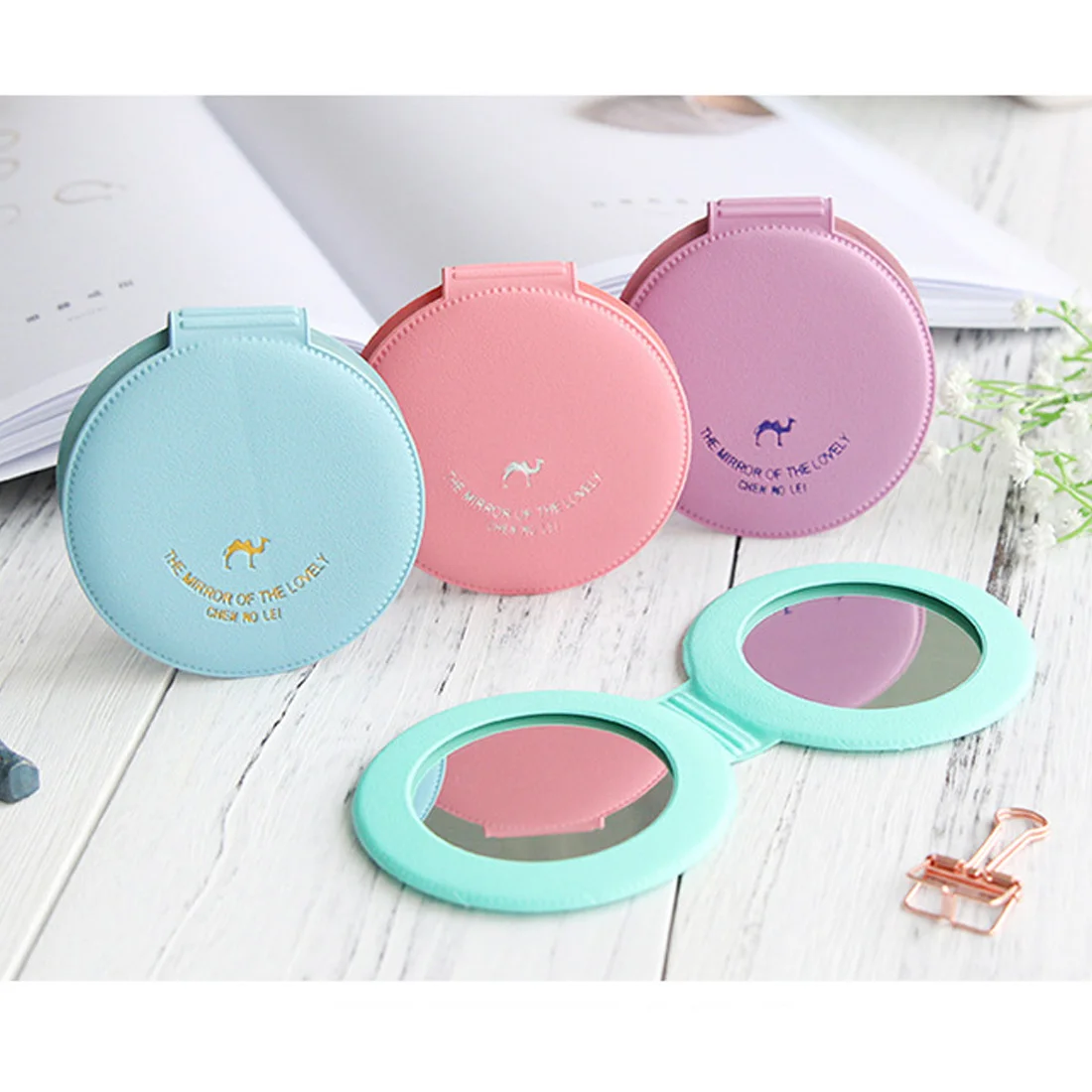 L108 selling Cute Makeup Mirror Women Foldable Makeup Mirrors Tool Lady
