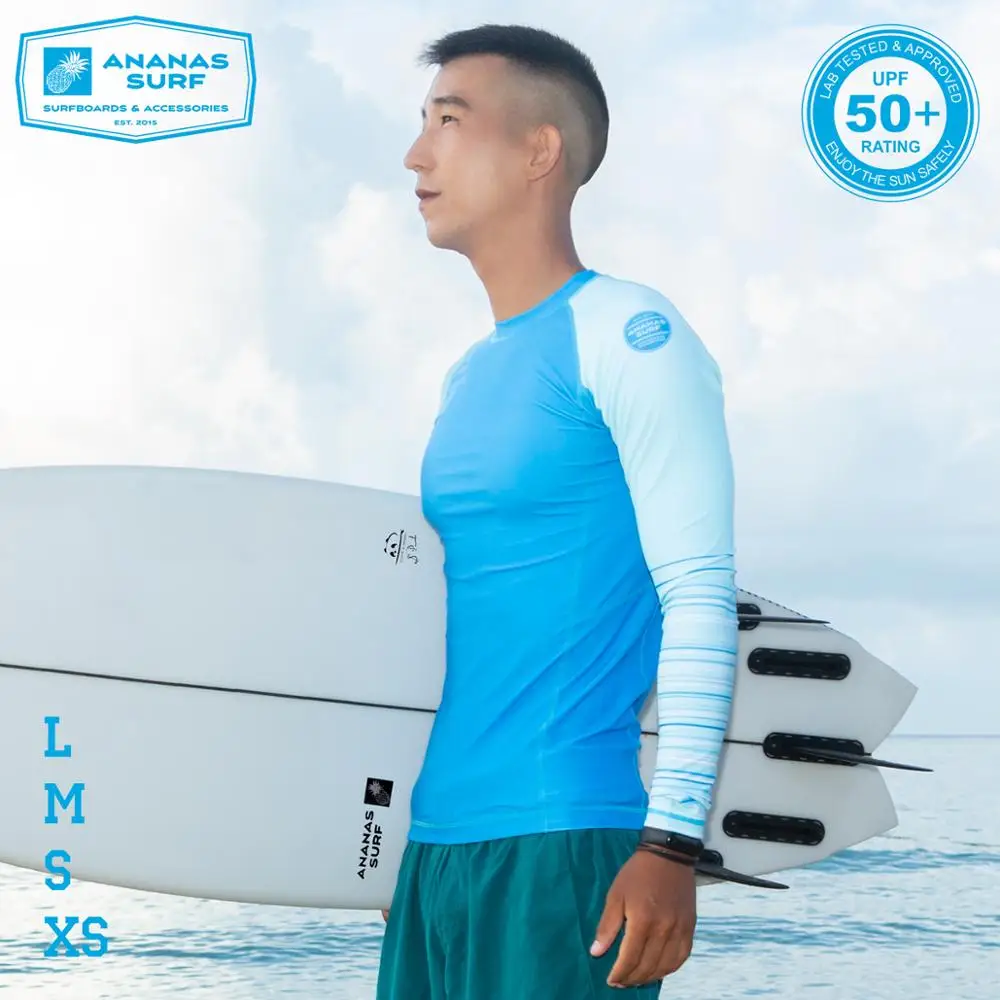Ananas Surf Rashguard Men's Boy's Long Sleeve Swimsuit UPF 50+ Swim Quick Dry Print Sailing Diving Clothes Surfing T-Shirt