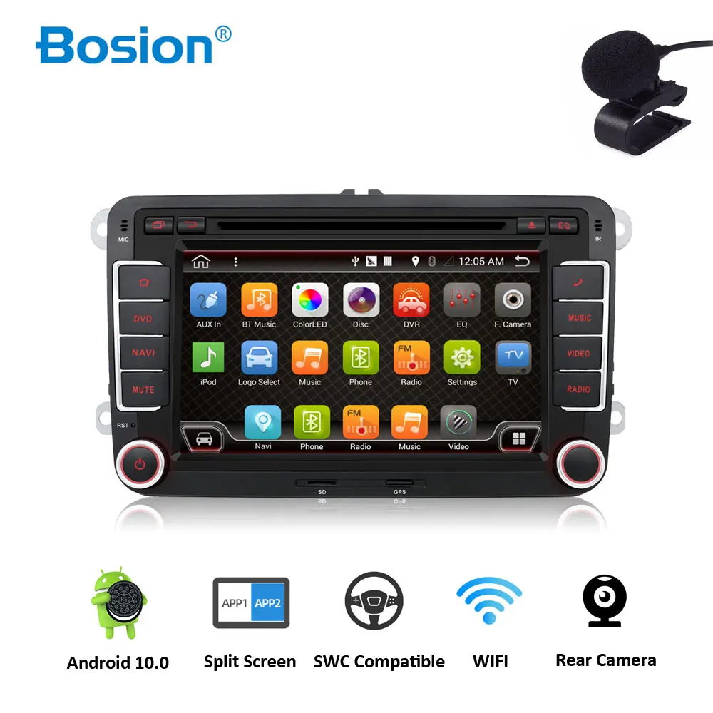 Автомобильный dvd плеер 4 ядра Android 10 gps 2Din 7 дюймов для Volkswagen VW Skoda POLO PASSAT B6 CC TIGUAN GOLF 5