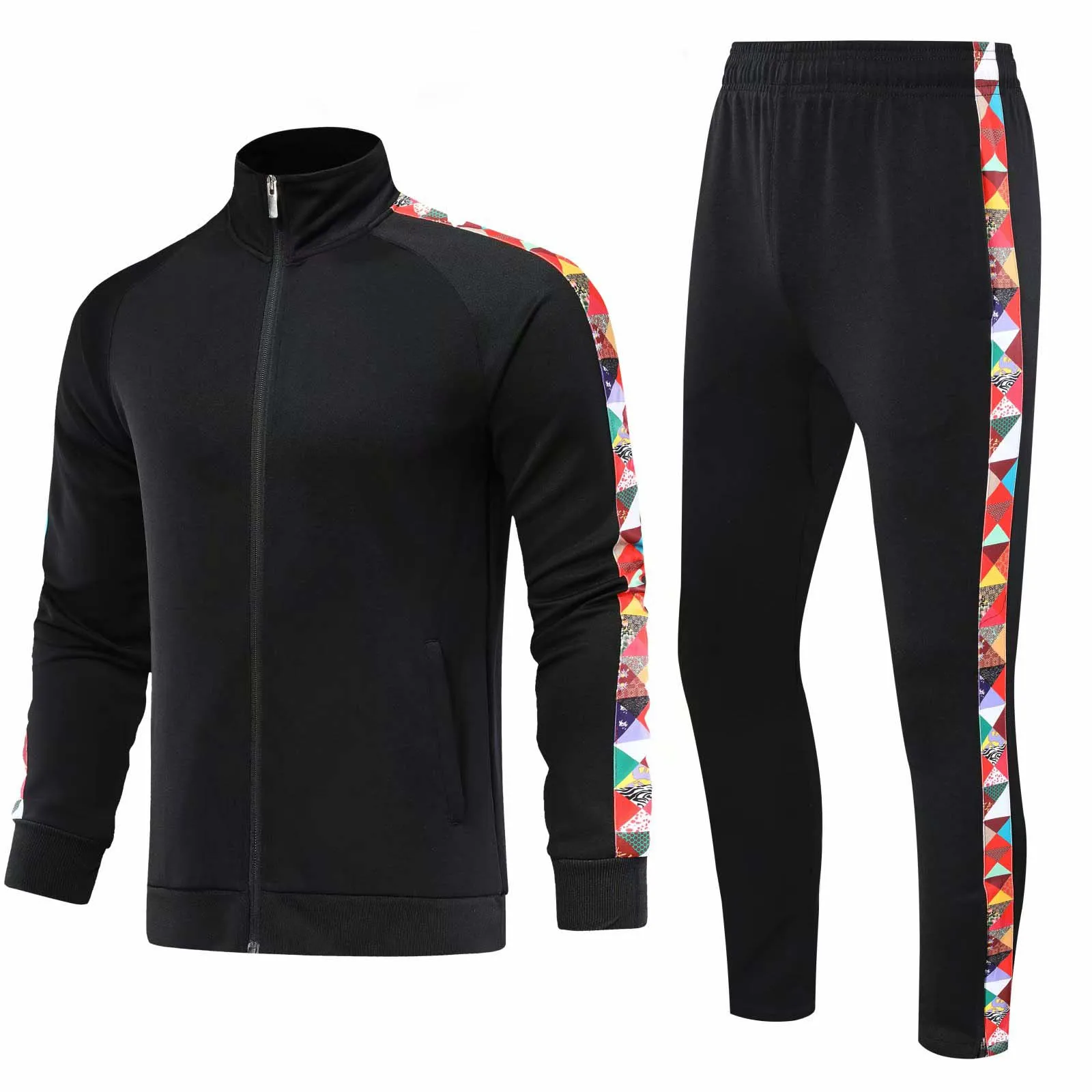 Осенне-зимний тренировочный костюм для бега, мужские и женские куртки+ штаны, спортивные баскетбольные комплекты футбольные спортивные костюмы для фитнеса, спортивная одежда для бега - Цвет: 9403BK-9703BK