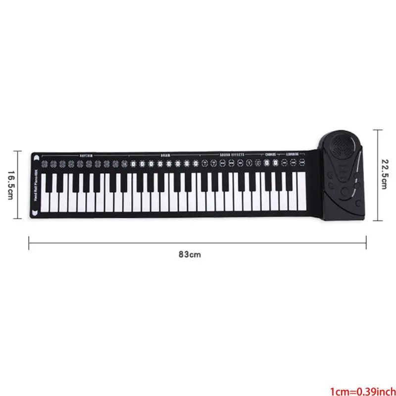  Roll-up Keyboard Piano Portable 49 Keys Electronic Hand Rolling Keyboard Educational Instrument for