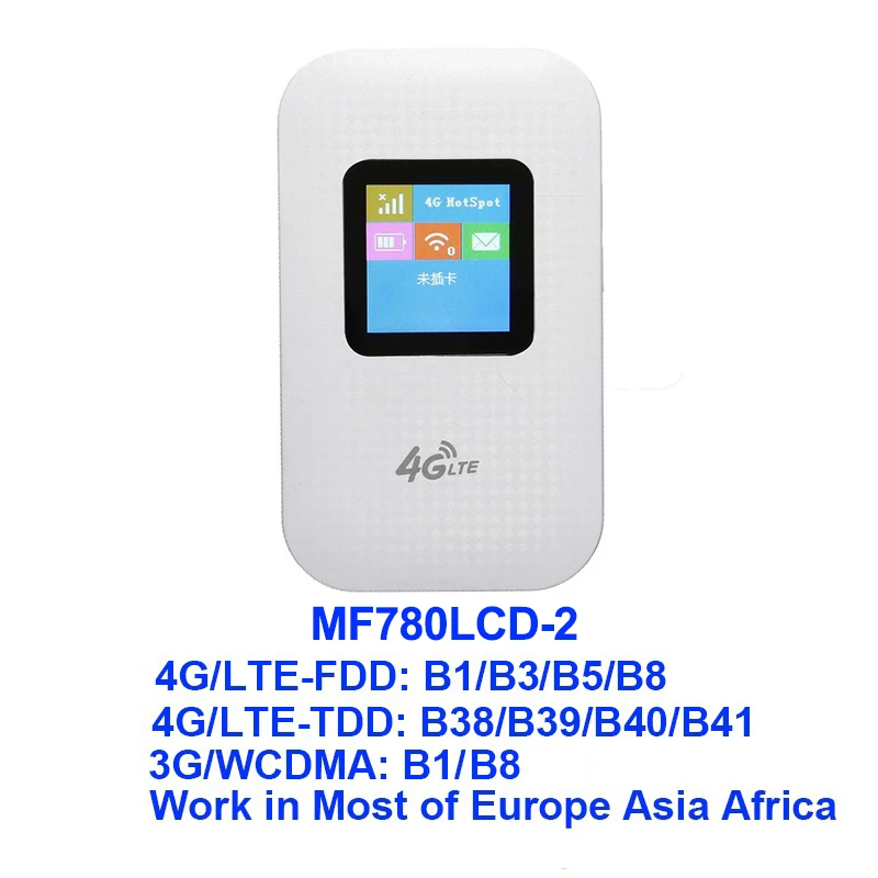 TIANJIE 4G wifi роутер LTE WCDMA GSM разблокированный беспроводной карманный роутер мобильный wifi точка доступа 3g 4G wifi роутер с слотом для sim-карты - Цвет: MF780LCD-2