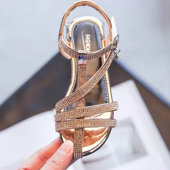 

Children's Sandals Girls Shoes Summer New Fashion Soft Bottom Sequin Princess Shoes Kids Dance Sandals Open Toe D211