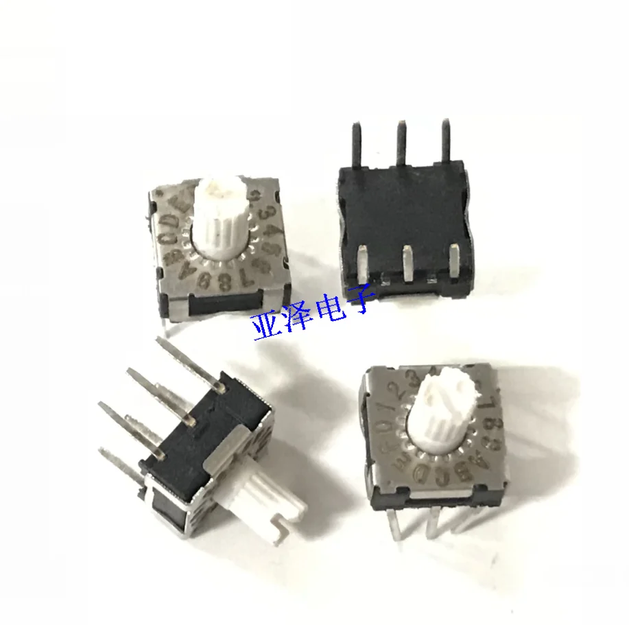 2 шт. R7H3-Rotary DIP переключатель 0-F кодовый 16 позиция 7*7 положительный код 3: 3 ноги с