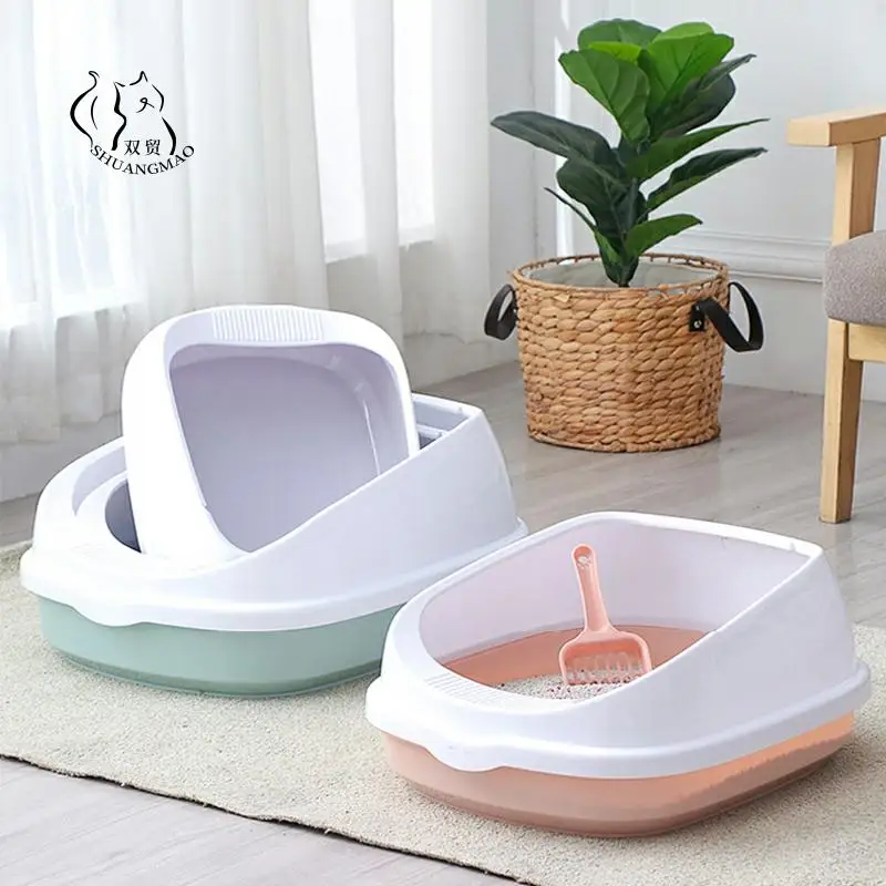 

Pet Toilet Bedpan Anti Splash Cats Litter Box Cat Dog Tray with Scoop Kitten Dog Clean Toilette Home Plastic Sand Box Supplies