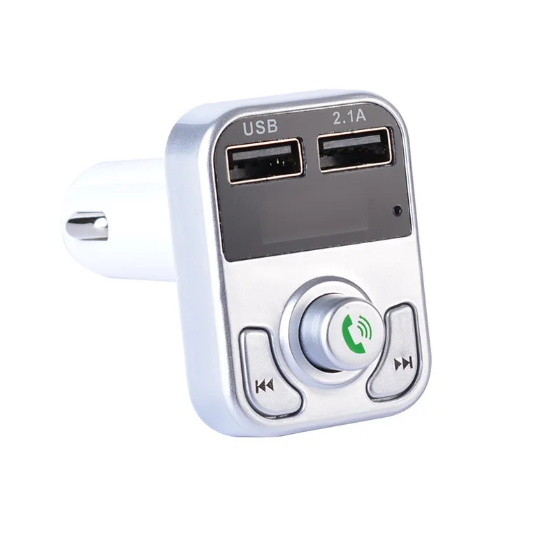 B3 автомобильный Bluetooth fm-передатчик MP3 аудио плеер автомобильный комплект громкой связи вызов 5 в 2.1A двойной USB зарядное устройство Поддержка u-диск FS - Цвет: Серебристый