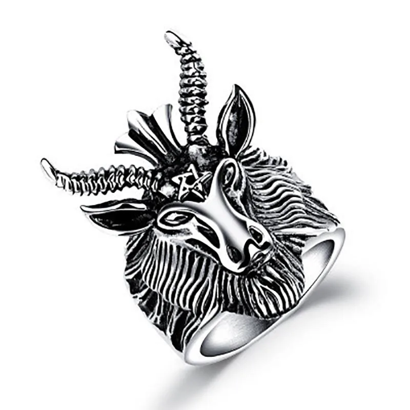 Винтажное кольцо в стиле панк, готика Мужская мода кольцо Хэллоуин ювелирные изделия - Окраска металла: R1141-1