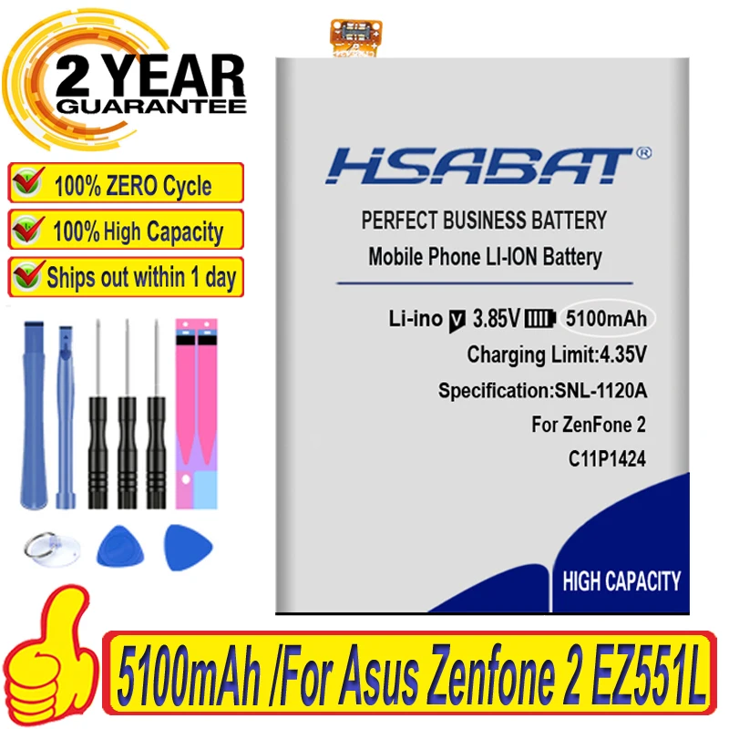 Аккумулятор HSABAT C11P1424 для Asus Zenfone 2 аккумулятор большой емкости 5100 мАч ZE551ML ZE550ML 5