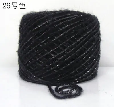 50 г/лот, шерстяная металлическая пряжа для ручного вязания, мохеровая пряжа для вязания крючком, Модная трикотажная пряжа, свитер laine a tricoter - Цвет: 26 black gray