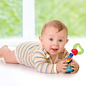 

Baby Anti-eating Hand Molars Soothing Toy Teether Rotating Flower-shaped Rattle Toys Safety Material