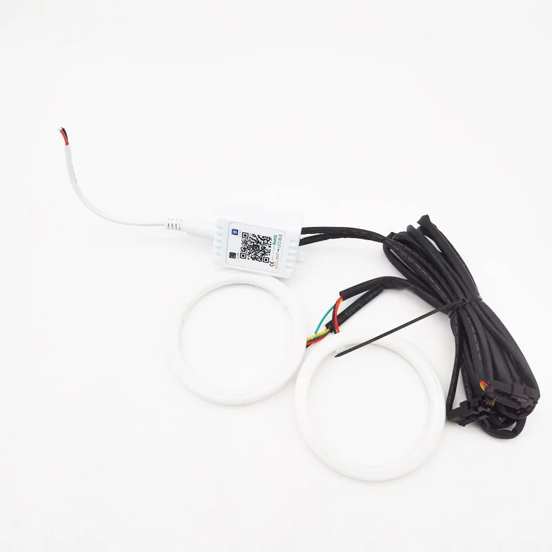 2Pcs Angel Eyes BT APP Control RGB 80mm Halo Rings COB Led Car Driving Headlight |