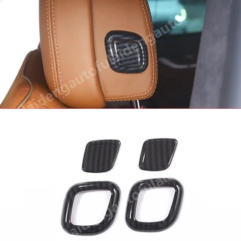 

4pcs For Maserati Levante 2016-2019 Matte ABS Carbon Fiber Headrest Adjust Button Cover trim Car Styling Accessories
