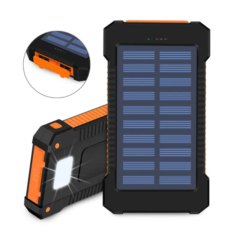 Солнечное зарядное устройство, двойное USB Солнечное зарядное устройство, внешняя батарея, портативное зарядное устройство, внешняя батарея для смартфона