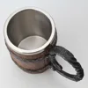 Wooden barrel Stainless Steel Resin 3D Beer Mug Goblet Game Tankard Coffee Cup Wine Glass Mugs 650ml BEST GOT Gift ► Photo 3/6