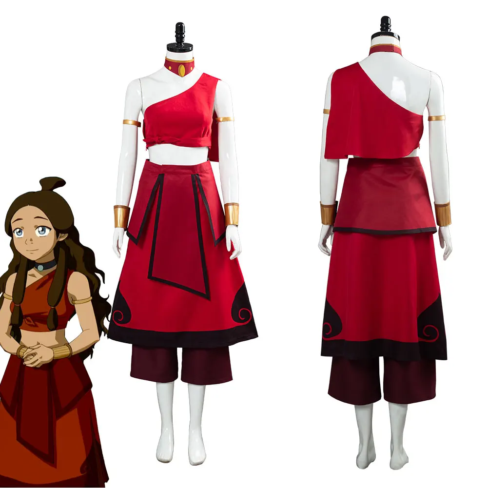 Аватар: Последний Airbender Катара косплей костюм женское платье наряды Хэллоуин
