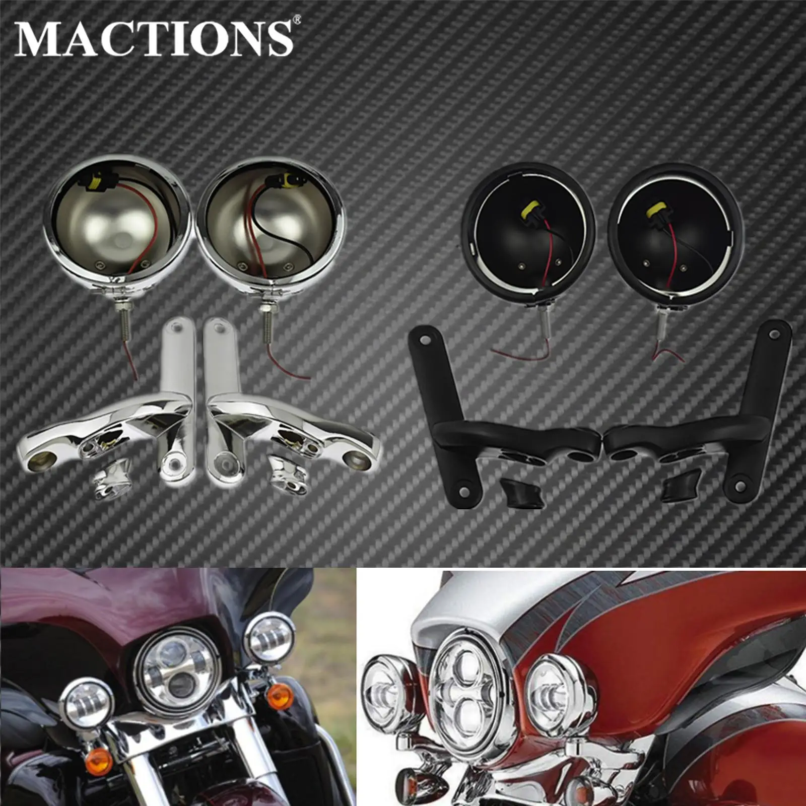 MotorcycleFogLightHolder412TurnSignalBracketAuxiliary