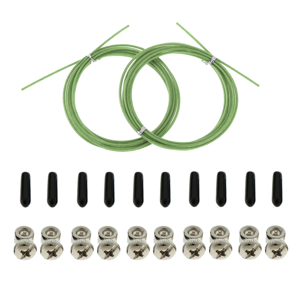 Replacement 5 Pairs Spare Speed Jump Rope Screws End Caps with 2pcs Skipping Rope Cable Cord Replacement - Select Colors