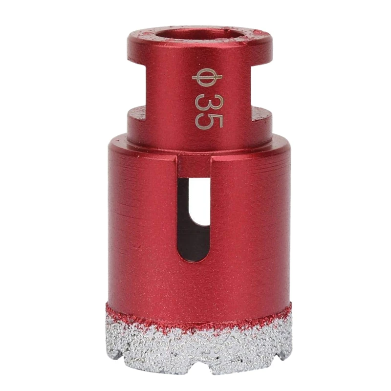 

EASY-Brazed Drilling Core Bit, 35mm Red Portable Angle Grinder Hole Saw Opener, Adopting Diamond Fast Drilling for Opening of Ma