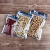 Flat Bottom Clear Front Aluminum Foil Zipper Bag Plastic Resealable Candy Snack Sugar Powder Spice Coffee Beans Storage Pouches 3
