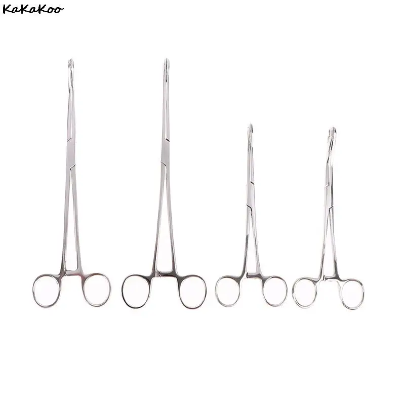 Pinze Per Spugne In Acciaio Inossidabile Pinze Mediche Pinze Per Coppettazione Pinze Ovali Ovali Gomito Dritto Clip Per Spugna Senza Denti 25Cm
