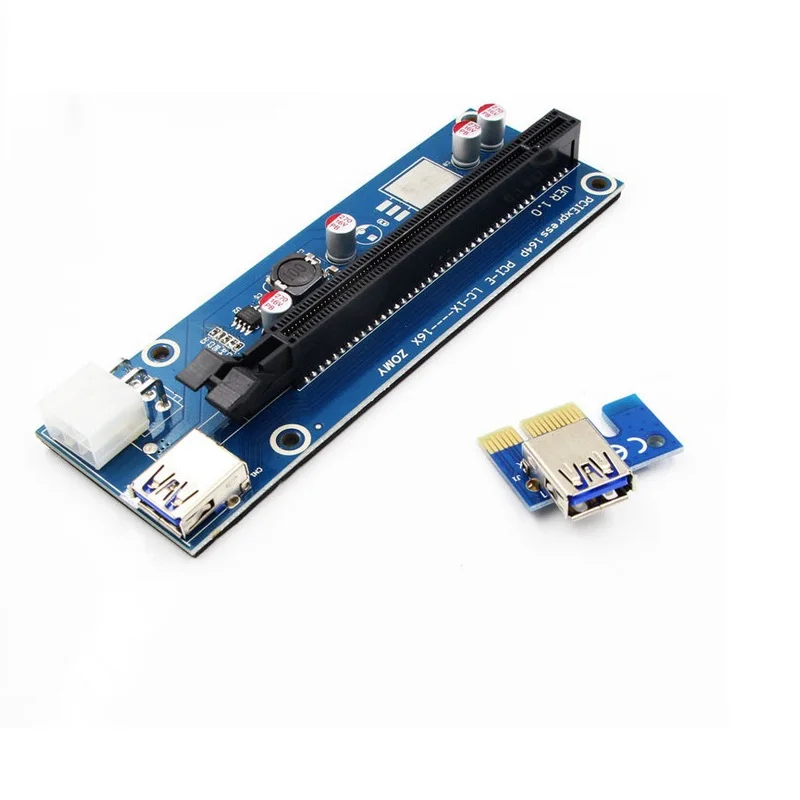 Conjuntos Pci-e Express Usb3.0 1x To16x Extensor Riser Cartão Adaptador Sata Cabo de Alimentação Placa Pcb 4 Cabos de computador e conectores - Imagem 4