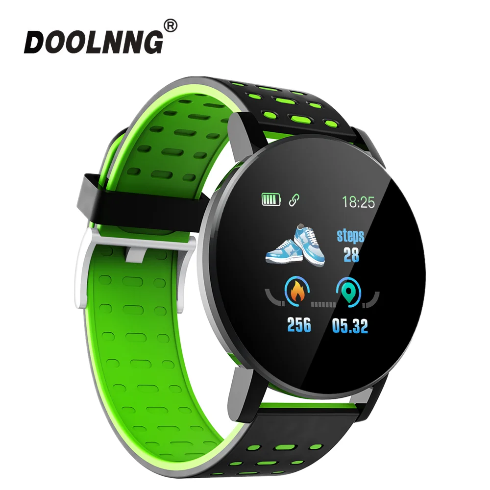 DOOLNNG 119 плюс Bluetooth Смарт часы для мужчин кровяное давление Smartwatch женские часы спортивный трекер WhatsApp для Android Ios