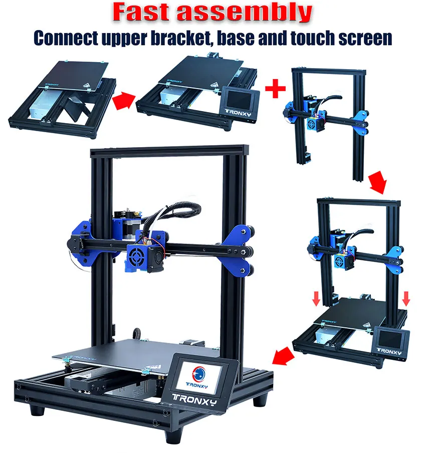 Tronxy XY-2 Pro комплект для 3d принтера Быстрая сборка 255*255*260 мм Поддержка автоматического выравнивания печать нити