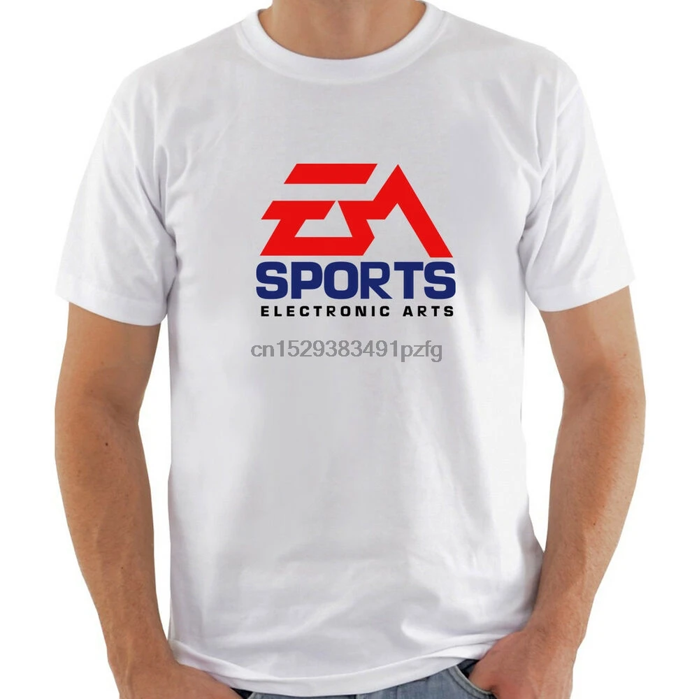 EA SPORT ELECTRONIC ART мужская белая футболка из 100% хлопка с коротким рукавом | Мужская