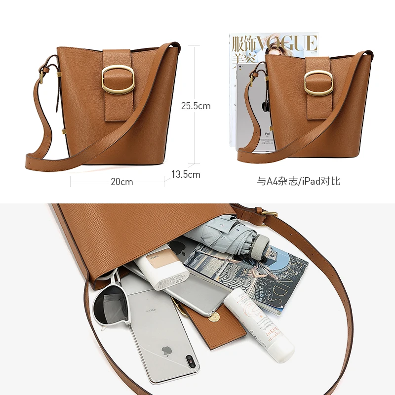 LAFESTIN, новая осенняя и зимняя атмосферная женская сумка, широкий плечевой ремень, Большая вместительная сумка-мешок, сумка через плечо